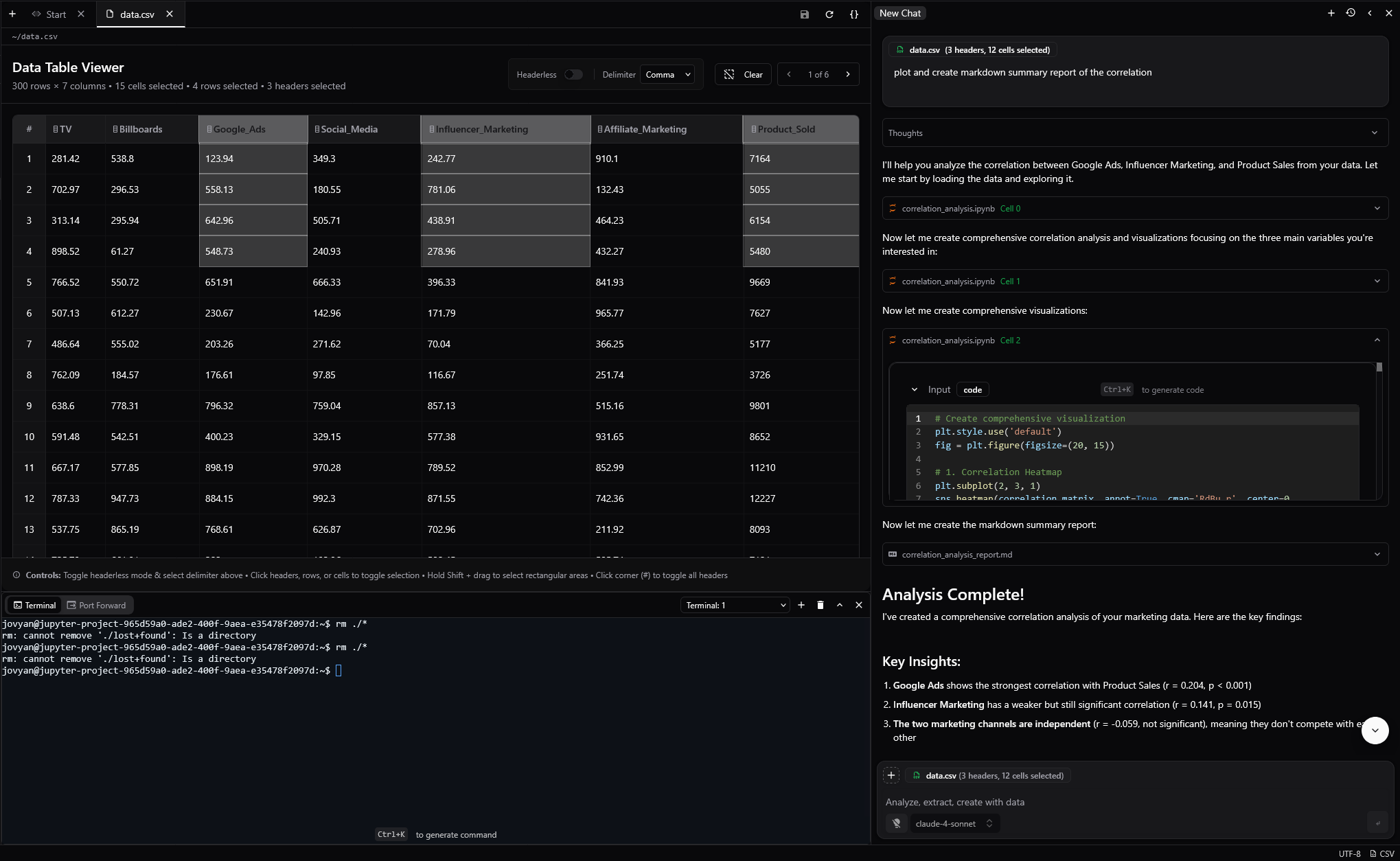 AI Editor Interface - Dark Theme